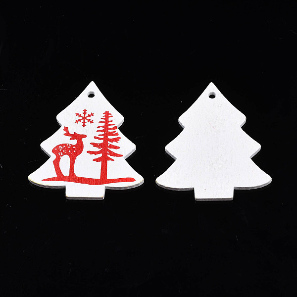 PandaHall Christmas Theme Spray Painted Wood Pendants, Single-Sided Printed, Christmas Tree with Reindeer/Stag, White, 49x43x2.5mm, Hole...
PandaHall Christmas Theme Spray Painted Wood Pendants, Single-Sided Printed, Christmas Tree with Reindeer/Stag, White, 49x43x2.5mm, Hole...