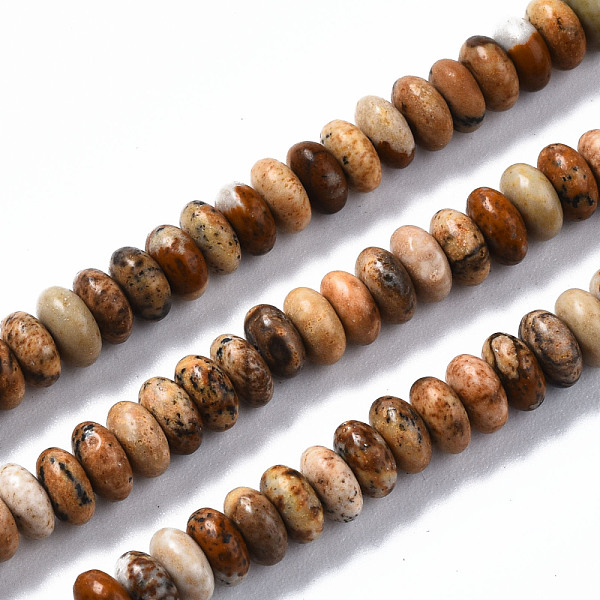 PandaHall Natural Picture Jasper Beads Strands, Rondelle, 4~5x2mm, Hole: 0.8mm, about 165~170pcs/strand, 14.96~15.35 inch(38~39cm) Picture...
PandaHall Natural Picture Jasper Beads Strands, Rondelle, 4~5x2mm, Hole: 0.8mm, about 165~170pcs/strand, 14.96~15.35 inch(38~39cm) Picture...