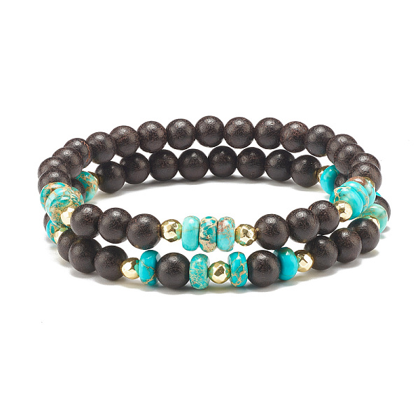 PandaHall 2Pcs 2 Style Natural Ebony Wood & Imperial Jasper Beaded Stretch Bracelets Set, Gemstone Jewelry for Women, Inner Diameter: 2-1/8...
PandaHall 2Pcs 2 Style Natural Ebony Wood & Imperial Jasper Beaded Stretch Bracelets Set, Gemstone Jewelry for Women, Inner Diameter: 2-1/8...