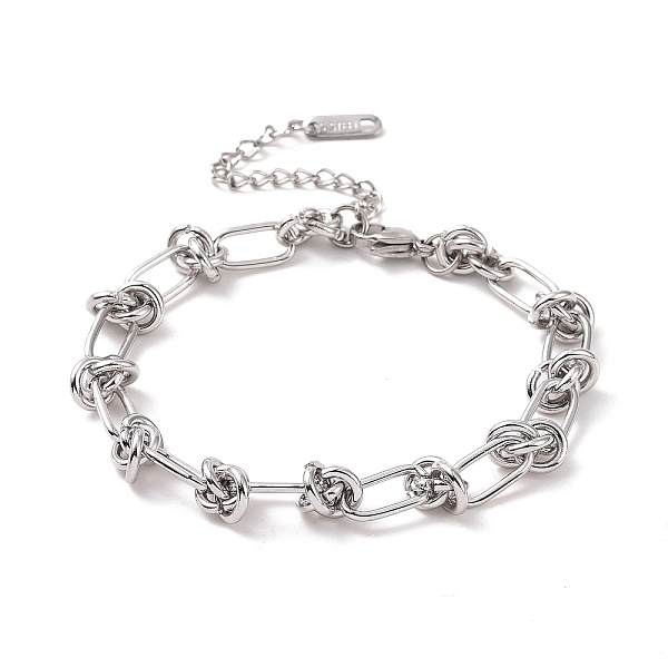 PandaHall 304 Stainless Steel Knot Link Chain Bracelet for Men Women, Stainless Steel Color, 7 inch(17.8cm) 304 Stainless Steel
PandaHall 304 Stainless Steel Knot Link Chain Bracelet for Men Women, Stainless Steel Color, 7 inch(17.8cm) 304 Stainless Steel