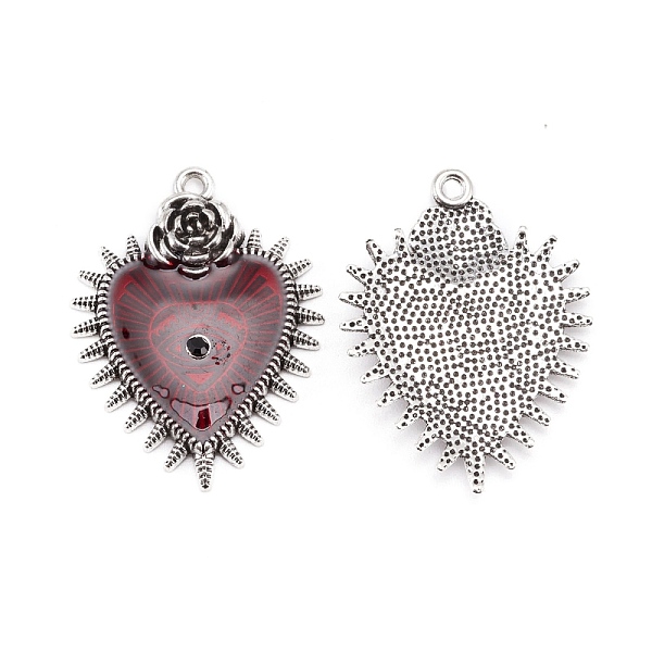 PandaHall Baroque Style Alloy Red Enamel Pendants, Rose with Heart, Antique Silver, 32.5x25x3.5mm, Hole: 1.6mm Alloy+Enamel Heart Red
PandaHall Baroque Style Alloy Red Enamel Pendants, Rose with Heart, Antique Silver, 32.5x25x3.5mm, Hole: 1.6mm Alloy+Enamel Heart Red