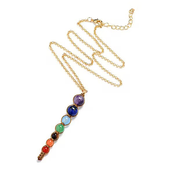 PandaHall Natural Mixed Stone Round Braided Pendant Necklace, Chakra Yoga Necklace with Alloy Chains for Women, Gold, 19.69 inch(50cm) Mixed...
PandaHall Natural Mixed Stone Round Braided Pendant Necklace, Chakra Yoga Necklace with Alloy Chains for Women, Gold, 19.69 inch(50cm) Mixed...