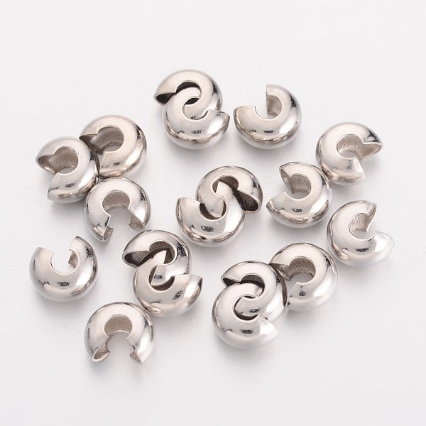 PandaHall Brass Crimp Beads Covers, Nickel Free, Round, Platinum Color, About 5mm In Diameter, 4mm Thick, Hole: 2mm Brass
PandaHall Brass Crimp Beads Covers, Nickel Free, Round, Platinum Color, About 5mm In Diameter, 4mm Thick, Hole: 2mm Brass
