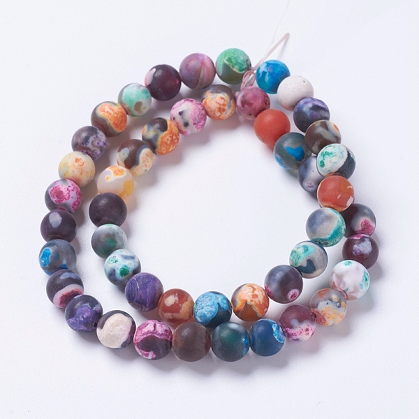 PandaHall Natural Fire Crackle Agate Bead Strands, Dyed & Heated, Frosted, Round, Mixed Color, 8mm, Hole: 1mm, about 48pcs/strand, 14.96..., Multicolor
PandaHall Natural Fire Crackle Agate Bead Strands, Dyed & Heated, Frosted, Round, Mixed Color, 8mm, Hole: 1mm, about 48pcs/strand, 14.96..., Multicolor
