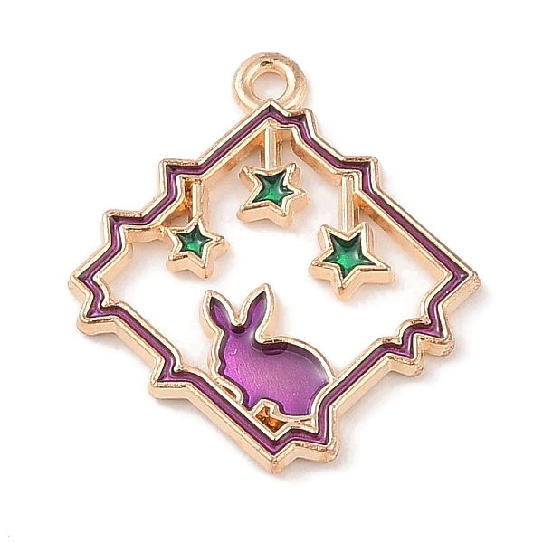 PandaHall Alloy Enamel Pendant, Light Gold, Rhombus with Rabbit Charm, Medium Orchid, 25x22x1.5mm, Hole: 1.6mm Alloy+Enamel Rhombus
PandaHall Alloy Enamel Pendant, Light Gold, Rhombus with Rabbit Charm, Medium Orchid, 25x22x1.5mm, Hole: 1.6mm Alloy+Enamel Rhombus
