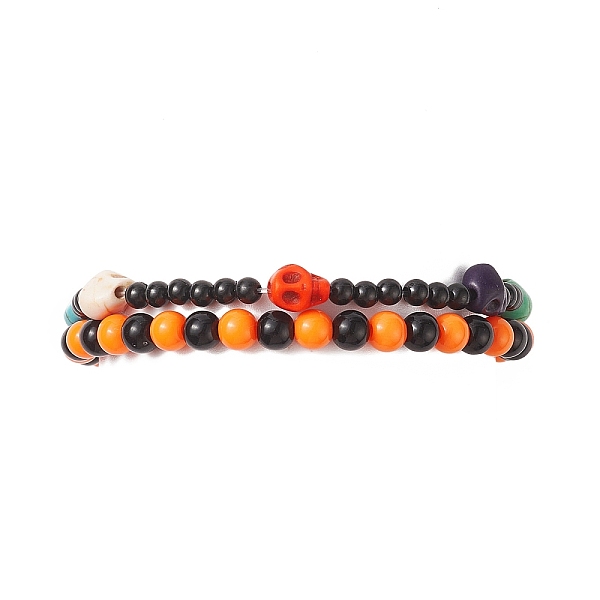 PandaHall Halloween Theme Skull Synthetic Turquoise(Dyed) Stretch Bracelets Sets, Acrylic Beaded Bracelets for Women, Orange, Inner Diameter...
PandaHall Halloween Theme Skull Synthetic Turquoise(Dyed) Stretch Bracelets Sets, Acrylic Beaded Bracelets for Women, Orange, Inner Diameter...