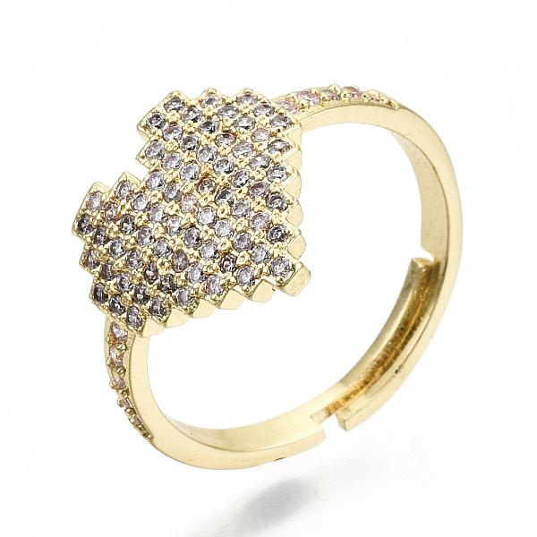 PandaHall Adjustable Brass Micro Pave Cubic Zirconia Finger Rings, Cadmium Free & Nickel Free & Lead Free, Heart, Real 16K Gold Plated..., Clear
PandaHall Adjustable Brass Micro Pave Cubic Zirconia Finger Rings, Cadmium Free & Nickel Free & Lead Free, Heart, Real 16K Gold Plated..., Clear