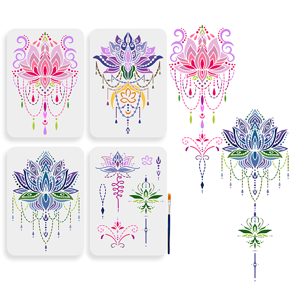 PandaHall 4pcs Mandala Lotus Stencil 11.7×8.3inch Large Gorgeous Lotus Flower Stencils with Paint brush Dreamy Boho Lotus Drawing Template...
PandaHall 4pcs Mandala Lotus Stencil 11.7×8.3inch Large Gorgeous Lotus Flower Stencils with Paint brush Dreamy Boho Lotus Drawing Template...