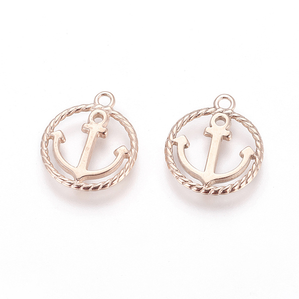 PandaHall 304 Stainless Steel Pendants, Ring with Anchor, Rose Gold, 17x14.5x1.5mm, Hole: 1.6mm 304 Stainless Steel Ring
PandaHall 304 Stainless Steel Pendants, Ring with Anchor, Rose Gold, 17x14.5x1.5mm, Hole: 1.6mm 304 Stainless Steel Ring