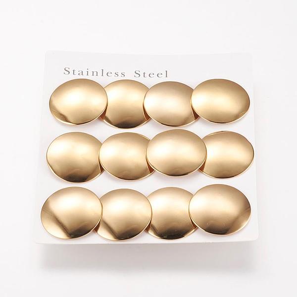 PandaHall 304 Stainless Steel Stud Earrings, Hypoallergenic Earrings, Flat Round, Real 18K Gold Plated, 25x1.5mm, Pin: 0.8mm, 6pairs/card...
PandaHall 304 Stainless Steel Stud Earrings, Hypoallergenic Earrings, Flat Round, Real 18K Gold Plated, 25x1.5mm, Pin: 0.8mm, 6pairs/card...