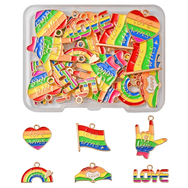 PandaHall 24Pcs 6 Styles Rainbow Color Alloy Enamel Pendants, Light Gold, Mixed Shapes, Mixed Color, 11~28.5x17.5~22.5x1~1.5mm, Hole..., Multicolor
PandaHall 24Pcs 6 Styles Rainbow Color Alloy Enamel Pendants, Light Gold, Mixed Shapes, Mixed Color, 11~28.5x17.5~22.5x1~1.5mm, Hole..., Multicolor