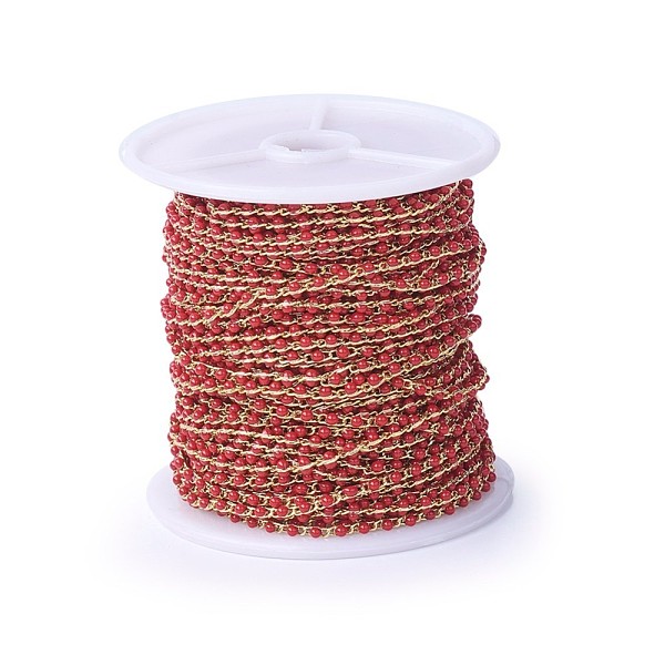 PandaHall Handmade Enamel Beaded Chains, Soldered, with Brass Chains, Real 18K Gold Plated, Long-Lasting Plated, with Spool, Red...
PandaHall Handmade Enamel Beaded Chains, Soldered, with Brass Chains, Real 18K Gold Plated, Long-Lasting Plated, with Spool, Red...