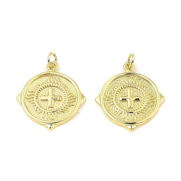 PandaHall Brass Pendants, with Jump Ring, Long-Lasting Plated, Lead Free & Cadmium Free, Flat Round with Cross Charm, Real 18K Gold Plated...
PandaHall Brass Pendants, with Jump Ring, Long-Lasting Plated, Lead Free & Cadmium Free, Flat Round with Cross Charm, Real 18K Gold Plated...