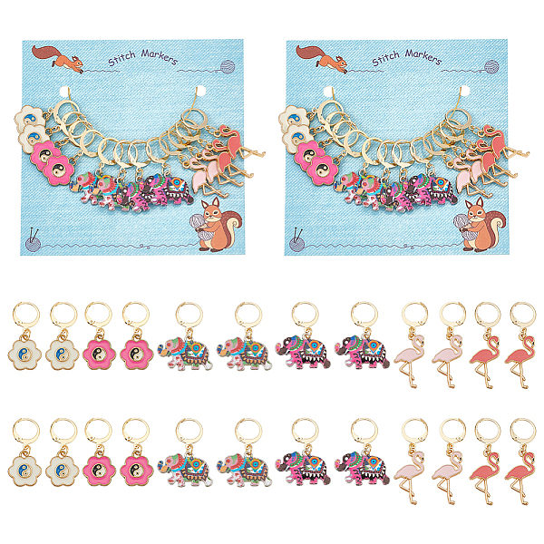 PandaHall Flamingo/Yin Yang Flower/Elephant Alloy Enamel Pendant Stitch Markers, Crochet Leverback Hoop Charms, Locking Stitch Marker with..., Multicolor
PandaHall Flamingo/Yin Yang Flower/Elephant Alloy Enamel Pendant Stitch Markers, Crochet Leverback Hoop Charms, Locking Stitch Marker with..., Multicolor