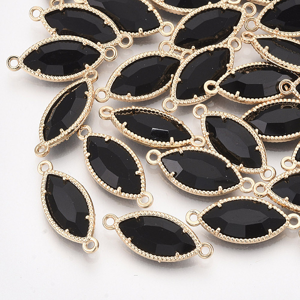 PandaHall Glass Links, with Light Gold Plated Eco-Friendly Alloy Findings, Faceted, Horse Eye, Black, 21x9x4mm, Hole: 1.2mm Alloy+Glass...
PandaHall Glass Links, with Light Gold Plated Eco-Friendly Alloy Findings, Faceted, Horse Eye, Black, 21x9x4mm, Hole: 1.2mm Alloy+Glass...