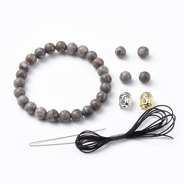 PandaHall Stretch Bracelets, with Natural Maifanite Beads, Buddha Head Alloy Beads and Elastic Fibre Wire, 2 inch(5cm) Maifanite
PandaHall Stretch Bracelets, with Natural Maifanite Beads, Buddha Head Alloy Beads and Elastic Fibre Wire, 2 inch(5cm) Maifanite