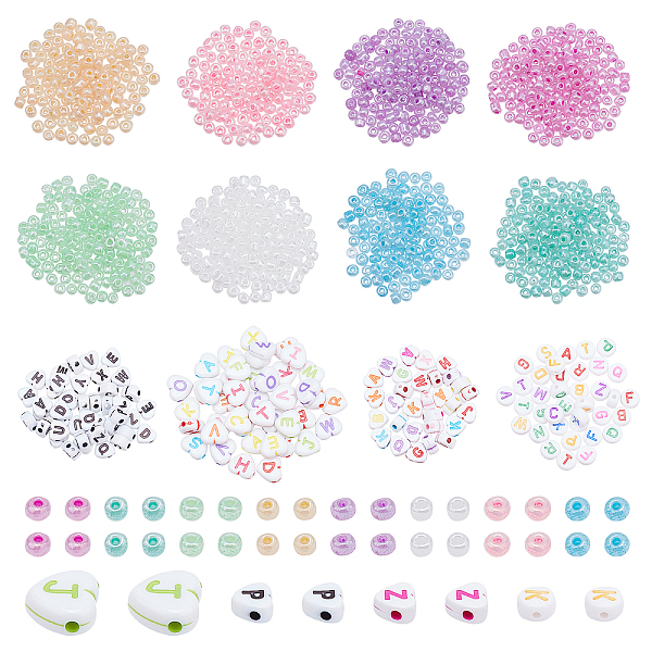 PandaHall ARRICRAFT 1400Pcs 12 Style Craft Style Acrylic Beads, Horizontal Hole, Heart & Round & Flat Round with Initial Letter, Glass Seed..., Multicolor
PandaHall ARRICRAFT 1400Pcs 12 Style Craft Style Acrylic Beads, Horizontal Hole, Heart & Round & Flat Round with Initial Letter, Glass Seed..., Multicolor