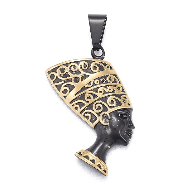 PandaHall 304 Stainless Steel Pendants, Queen Nefertiti, Gunmetal & Golden, 48x37x6mm, Hole: 6x12mm 304 Stainless Steel Human
PandaHall 304 Stainless Steel Pendants, Queen Nefertiti, Gunmetal & Golden, 48x37x6mm, Hole: 6x12mm 304 Stainless Steel Human