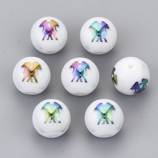PandaHall Electroplate Glass Beads, Round with Constellations Pattern, Multi-color Plated, Gemini, 10mm, Hole: 1.2mm Glass Gemini 
PandaHall Electroplate Glass Beads, Round with Constellations Pattern, Multi-color Plated, Gemini, 10mm, Hole: 1.2mm Glass Gemini