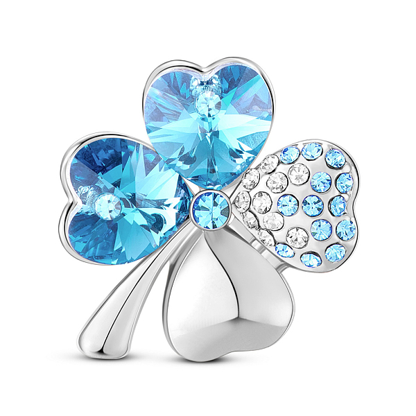 PandaHall SHEGRACE Alloy Brooch, Micro Pave AAA Cubic Zirconia Four Leaf Clover with Austrian Crystal, Light Sky Blue, 22x25mm..., Clear
PandaHall SHEGRACE Alloy Brooch, Micro Pave AAA Cubic Zirconia Four Leaf Clover with Austrian Crystal, Light Sky Blue, 22x25mm..., Clear