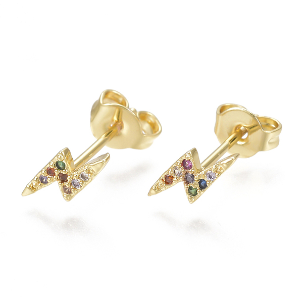 PandaHall Brass Micro Pave Cubic Zirconia(Random Mixed Color) Flash Stud Earrings, Crawler Earrings/Climber Earrings, with Ear Nuts...
PandaHall Brass Micro Pave Cubic Zirconia(Random Mixed Color) Flash Stud Earrings, Crawler Earrings/Climber Earrings, with Ear Nuts...