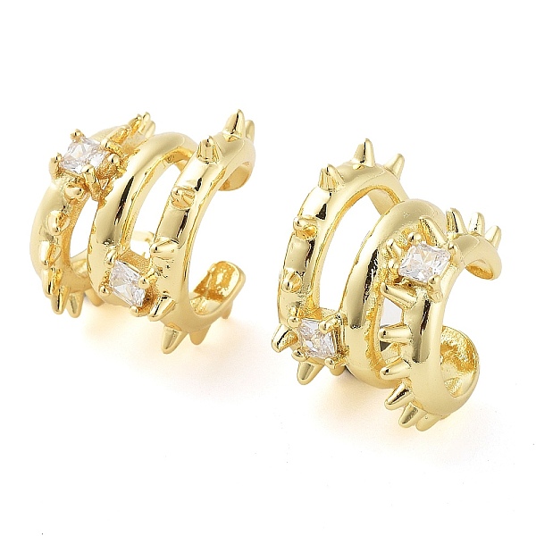 PandaHall Brass Micro Pave Cubic Zirconia Cuff Earrings for Women, Spike, Real 18K Gold Plated, 19.5x13.5mm Cubic Zirconia
PandaHall Brass Micro Pave Cubic Zirconia Cuff Earrings for Women, Spike, Real 18K Gold Plated, 19.5x13.5mm Cubic Zirconia