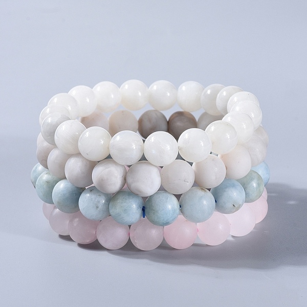 PandaHall Natural Gemstone Beads Stretch Bracelets, with Natural Aquamarine, Frosted Natural Rose Quartz, Natural White Moonstone and...
PandaHall Natural Gemstone Beads Stretch Bracelets, with Natural Aquamarine, Frosted Natural Rose Quartz, Natural White Moonstone and...