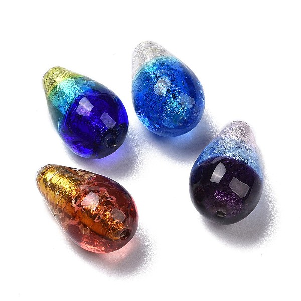 PandaHall Handmade Silver Foil Glass Beads, Luminous, Glow in the Dark, Teardrop, Mixed Color, 20~21x12mm, Hole: 1.2mm Silver Foil Teardrop..., Multicolor
PandaHall Handmade Silver Foil Glass Beads, Luminous, Glow in the Dark, Teardrop, Mixed Color, 20~21x12mm, Hole: 1.2mm Silver Foil Teardrop..., Multicolor