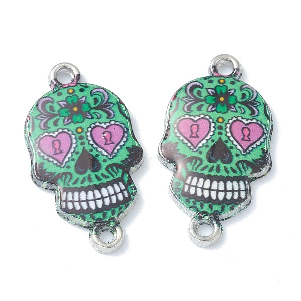 PandaHall Halloween Theme Alloy Enamel Links Connectors, Sugar Skull, Platinum, Green, 25.5x13.5x2.5mm, Hole: 1.6mm Alloy+Enamel Skull Green
PandaHall Halloween Theme Alloy Enamel Links Connectors, Sugar Skull, Platinum, Green, 25.5x13.5x2.5mm, Hole: 1.6mm Alloy+Enamel Skull Green