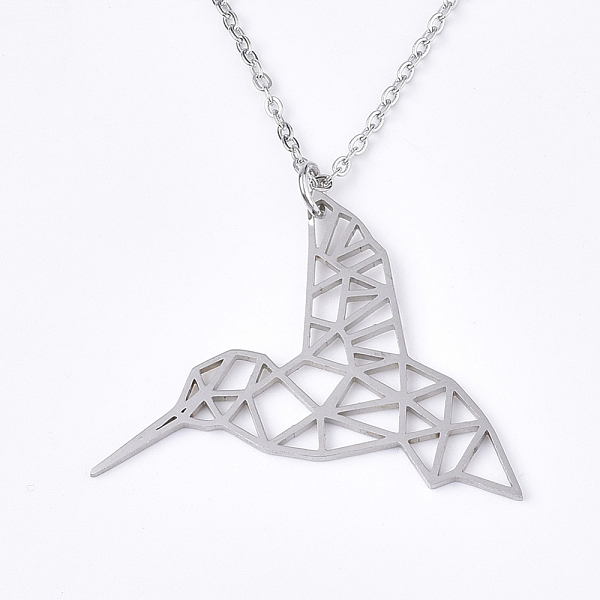 PandaHall 201 Stainless Steel Pendant Necklaces, with Cable Chains, Hummingbird, Stainless Steel Color, 17.5 inch~17.9 inch(44.5~45.5cm)...
PandaHall 201 Stainless Steel Pendant Necklaces, with Cable Chains, Hummingbird, Stainless Steel Color, 17.5 inch~17.9 inch(44.5~45.5cm)...