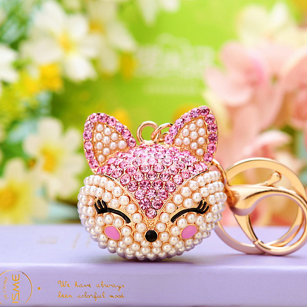 PandaHall Full Rhinestone Fox Head Pendant Keychain, with Zinc Alloy Findings, for Women's Bag Pendant Decorations, Light Rose, 100mm..., Pink
PandaHall Full Rhinestone Fox Head Pendant Keychain, with Zinc Alloy Findings, for Women's Bag Pendant Decorations, Light Rose, 100mm..., Pink