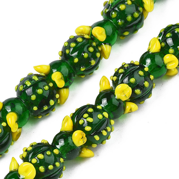 PandaHall Handmade Bumpy Lampwork Beads Strands, Cactus, Dark Green, 21~22x16~17x16~17mm, Hole: 1.5mm, about 20pcs/strand, 16.54 inch(42cm)...
PandaHall Handmade Bumpy Lampwork Beads Strands, Cactus, Dark Green, 21~22x16~17x16~17mm, Hole: 1.5mm, about 20pcs/strand, 16.54 inch(42cm)...