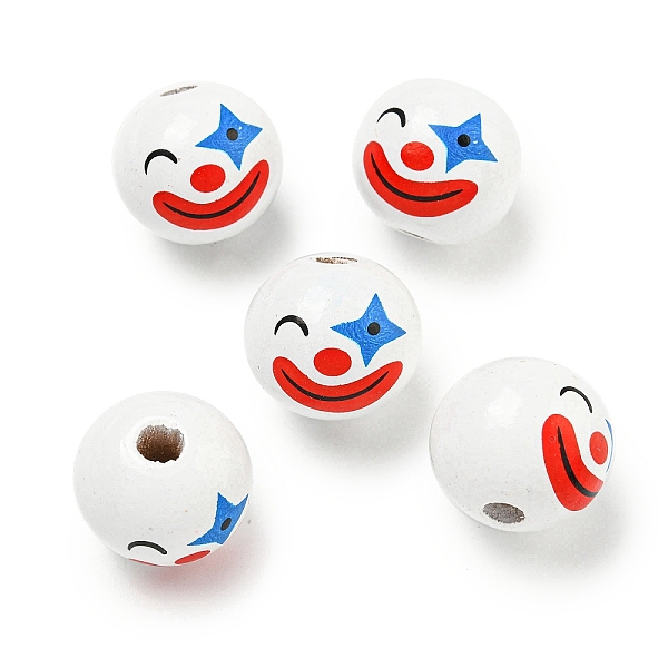 PandaHall Printed Wood European Beads, Round with Clown Pattern, White, 19~20mm, Hole: 4~5mm Wood Round White
PandaHall Printed Wood European Beads, Round with Clown Pattern, White, 19~20mm, Hole: 4~5mm Wood Round White
