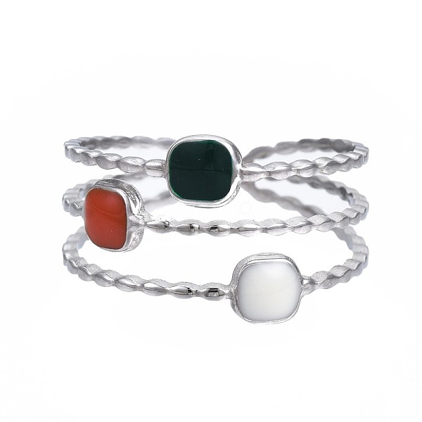 PandaHall 304 Stainless Steel Square Open Cuff Ring with Enamel, Chunky Hollow Ring for Women, Stainless Steel Color, US Size 6 1/2(16.9mm)...
PandaHall 304 Stainless Steel Square Open Cuff Ring with Enamel, Chunky Hollow Ring for Women, Stainless Steel Color, US Size 6 1/2(16.9mm)...
