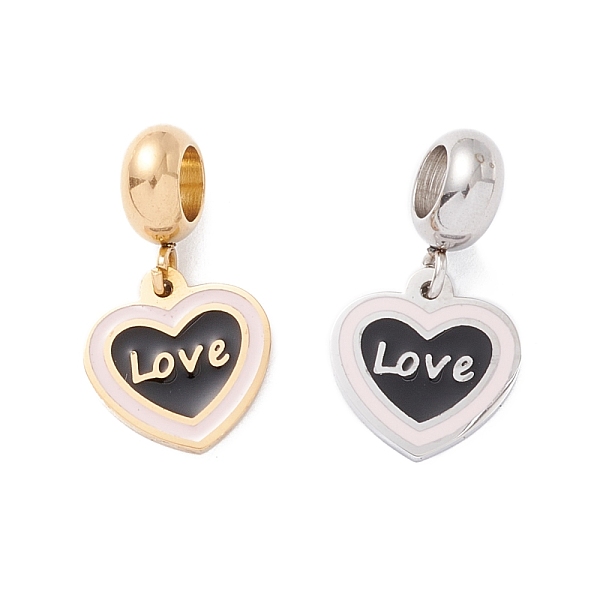 PandaHall 304 Stainless Steel European Dangle Charms, Large Hole Pendants, with Enamel, Golden & Stainless Steel Color, Heart & Word Love..., Pink
PandaHall 304 Stainless Steel European Dangle Charms, Large Hole Pendants, with Enamel, Golden & Stainless Steel Color, Heart & Word Love..., Pink