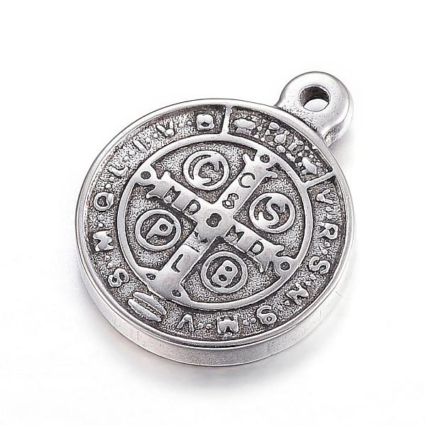 PandaHall 201 Stainless Steel Pendants, Flat Round with Saint Benedict, Antique Silver, 17.5x14x3mm, Hole: 1mm 201 Stainless Steel Flat...
PandaHall 201 Stainless Steel Pendants, Flat Round with Saint Benedict, Antique Silver, 17.5x14x3mm, Hole: 1mm 201 Stainless Steel Flat...