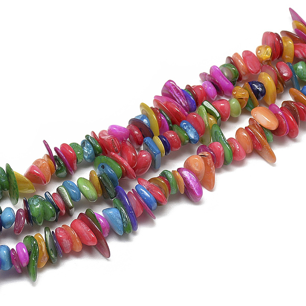 PandaHall Freshwater Shell Beads Strands, Dyed, Chip, Colorful, 8~28x6~8x1~4.5mm, Hole: 1mm, about 340~380pcs/strand, 29.9 inch Freshwater...
PandaHall Freshwater Shell Beads Strands, Dyed, Chip, Colorful, 8~28x6~8x1~4.5mm, Hole: 1mm, about 340~380pcs/strand, 29.9 inch Freshwater...