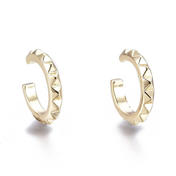 PandaHall Brass Cuff Earrings, Textured, Golden, 11x10x2mm, Inner Diameter: 7.5mm Brass
PandaHall Brass Cuff Earrings, Textured, Golden, 11x10x2mm, Inner Diameter: 7.5mm Brass
