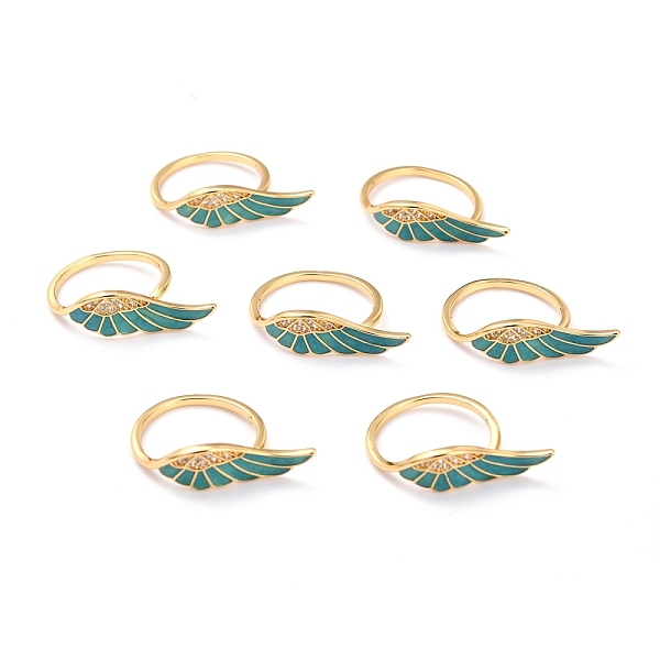 PandaHall Brass Micro Pave Clear Cubic Zirconia Finger Rings, with Enamel, Wing, Golden, Teal, US Size 6 1/4(16.7mm) Brass+Cubic Zirconia..., Cyan
PandaHall Brass Micro Pave Clear Cubic Zirconia Finger Rings, with Enamel, Wing, Golden, Teal, US Size 6 1/4(16.7mm) Brass+Cubic Zirconia..., Cyan