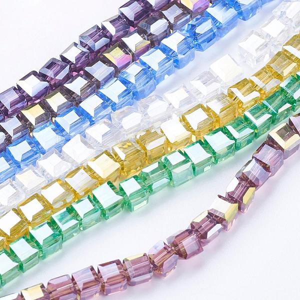 PandaHall Electroplate Glass Beads Strands, AB Color Plated, Faceted, Cube, Mixed Color, 4x4x4mm, Hole: 1mm, about 100pcs/strand, 17 inch..., Multicolor
PandaHall Electroplate Glass Beads Strands, AB Color Plated, Faceted, Cube, Mixed Color, 4x4x4mm, Hole: 1mm, about 100pcs/strand, 17 inch..., Multicolor