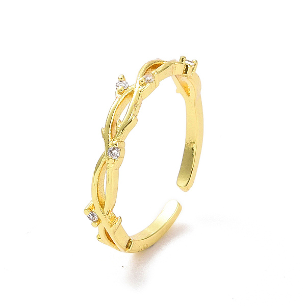 PandaHall Clear Cubic Zirconia Branch Open Cuff Ring, Brass Jewelry for Women, Golden, Inner Diameter: 17.6mm Brass+Cubic Zirconia Clear
PandaHall Clear Cubic Zirconia Branch Open Cuff Ring, Brass Jewelry for Women, Golden, Inner Diameter: 17.6mm Brass+Cubic Zirconia Clear