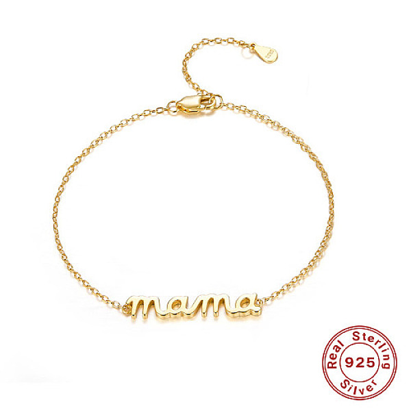 PandaHall 925 Sterling Silver Link Bracelets, Word Mama, for Mother's Day, Real 18K Gold Plated, 6-1/4 inch(16cm) Sterling Silver Word
PandaHall 925 Sterling Silver Link Bracelets, Word Mama, for Mother's Day, Real 18K Gold Plated, 6-1/4 inch(16cm) Sterling Silver Word