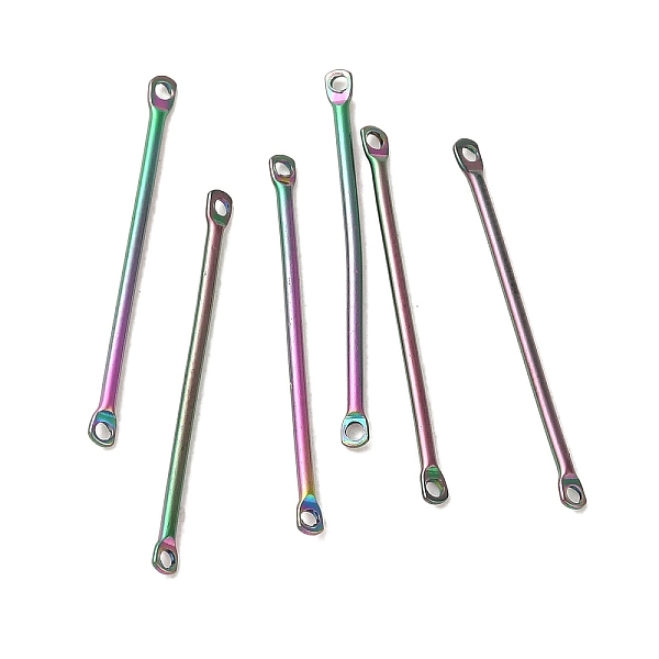 PandaHall Ion Plating(IP) 304 Stainless Steel Connector Charms, Bar Links, Rainbow Color, 25x2x1mm, Hole: 1mm 304 Stainless Steel Stick
PandaHall Ion Plating(IP) 304 Stainless Steel Connector Charms, Bar Links, Rainbow Color, 25x2x1mm, Hole: 1mm 304 Stainless Steel Stick