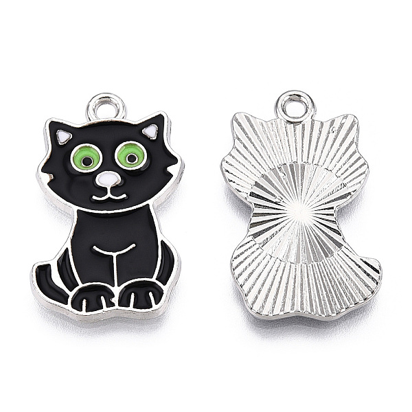 PandaHall Alloy Enamel Pendants, Cat Charm, Platinum, Black, 25x15x2mm, Hole: 2mm Alloy+Enamel Cat Shape Black
PandaHall Alloy Enamel Pendants, Cat Charm, Platinum, Black, 25x15x2mm, Hole: 2mm Alloy+Enamel Cat Shape Black