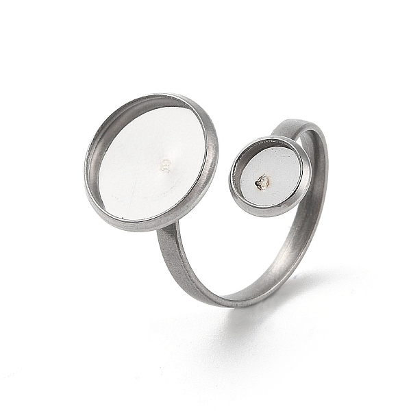 PandaHall 304 Stainless Steel Open Cuff Ring Findings, Pad Ring Setting, Flat Round, Stainless Steel Color, Inner Diameter: 17mm, Tray: 12mm...
PandaHall 304 Stainless Steel Open Cuff Ring Findings, Pad Ring Setting, Flat Round, Stainless Steel Color, Inner Diameter: 17mm, Tray: 12mm...