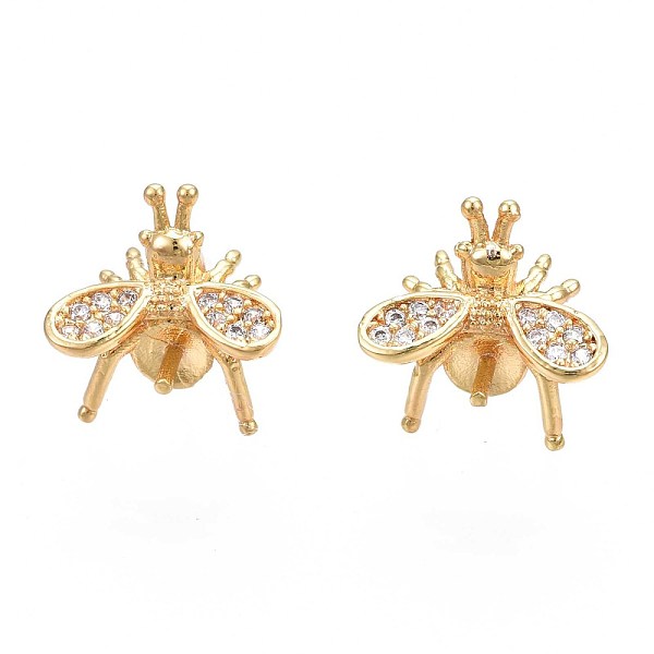 PandaHall Brass Micro Pave Cubic Zirconia Stud Earring Findings, with 925 Sterling Silver Pins, for Half Drilled Bead, Nickel Free, Mosquito..., Clear
PandaHall Brass Micro Pave Cubic Zirconia Stud Earring Findings, with 925 Sterling Silver Pins, for Half Drilled Bead, Nickel Free, Mosquito..., Clear