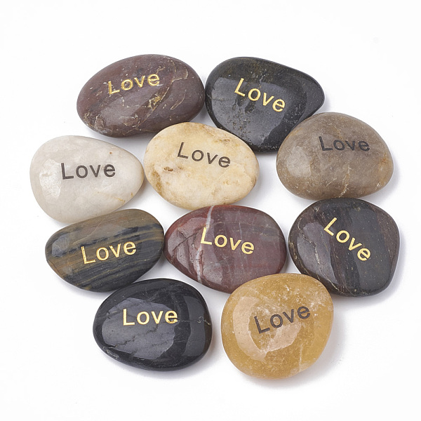 PandaHall Natural River Stone Palm Stone, Pocket Stone, Nuggets with Word Love, 30~50x20~35x7~15mm Riverstone Nuggets
PandaHall Natural River Stone Palm Stone, Pocket Stone, Nuggets with Word Love, 30~50x20~35x7~15mm Riverstone Nuggets