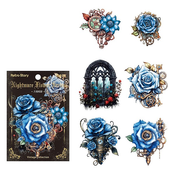 PandaHall 12Pcs Retro Gear Flower PET Waterproof Self-Adhesive Sticker, Creative Vintage Journal Decoration Material, Blue, 75x60mm PET...
PandaHall 12Pcs Retro Gear Flower PET Waterproof Self-Adhesive Sticker, Creative Vintage Journal Decoration Material, Blue, 75x60mm PET...