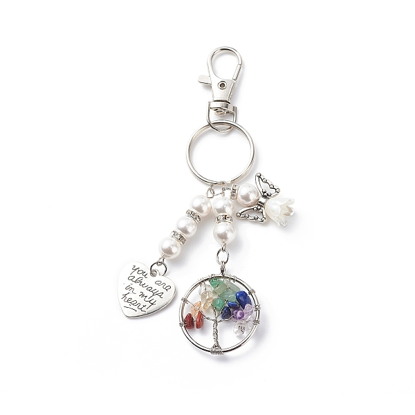 PandaHall Chakra Tree Of Life Natural/Synthetic Mixed Stone Pendant Keychain, with Pearl Angel Charms and Heart with Word Charms for Woman...
PandaHall Chakra Tree Of Life Natural/Synthetic Mixed Stone Pendant Keychain, with Pearl Angel Charms and Heart with Word Charms for Woman...