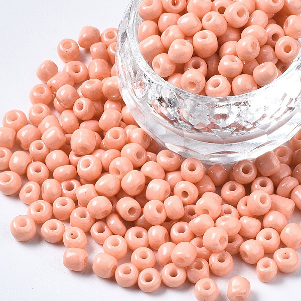 PandaHall 6/0 Glass Seed Beads, Baking Paint, Round Hole, Round, Light Salmon, 4~5x3~5mm, Hole: 1.2~1.5mm, about 4500pcs/Pound Glass
PandaHall 6/0 Glass Seed Beads, Baking Paint, Round Hole, Round, Light Salmon, 4~5x3~5mm, Hole: 1.2~1.5mm, about 4500pcs/Pound Glass